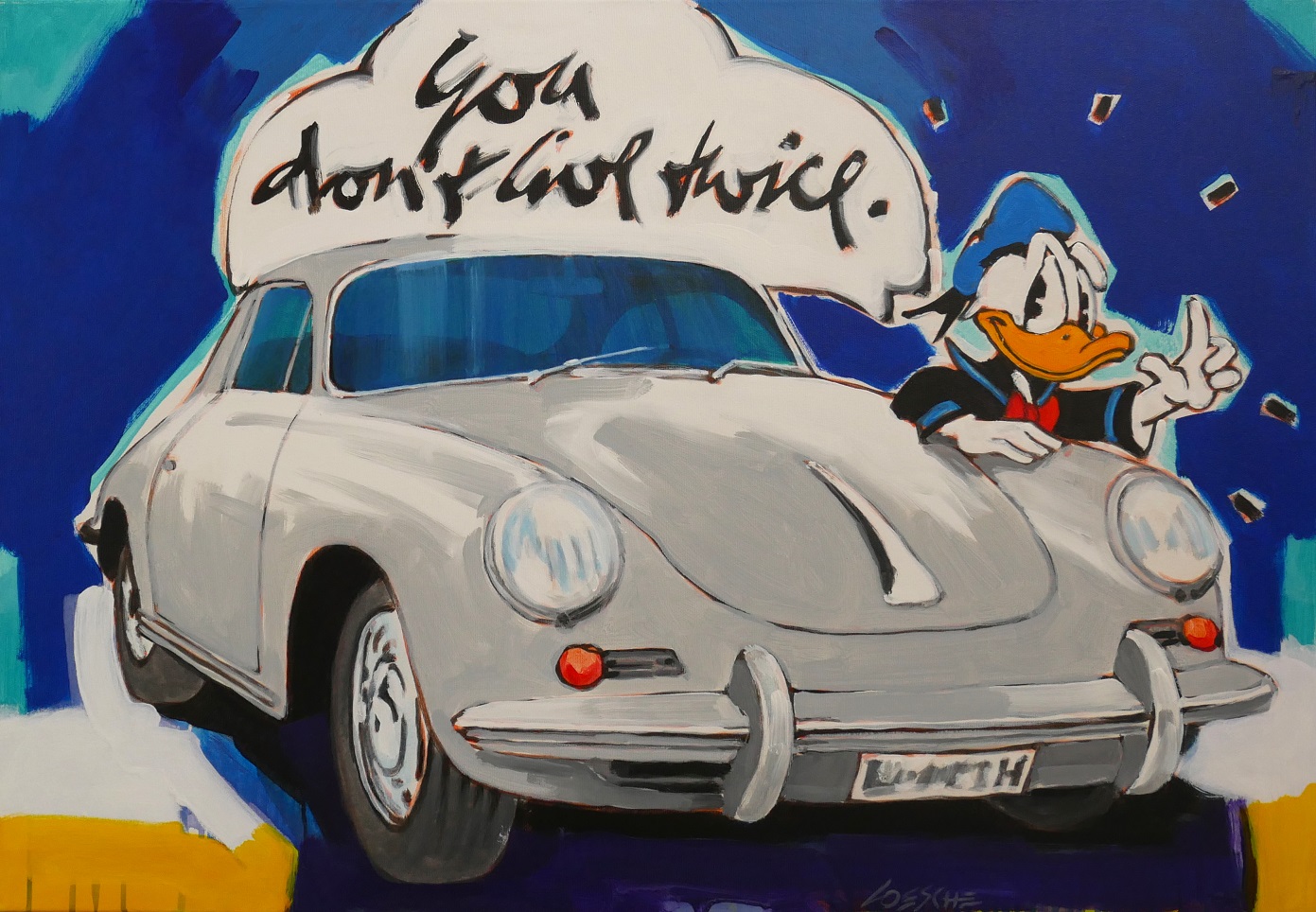 Donald mit 356er Porsche - You don`t live twice 