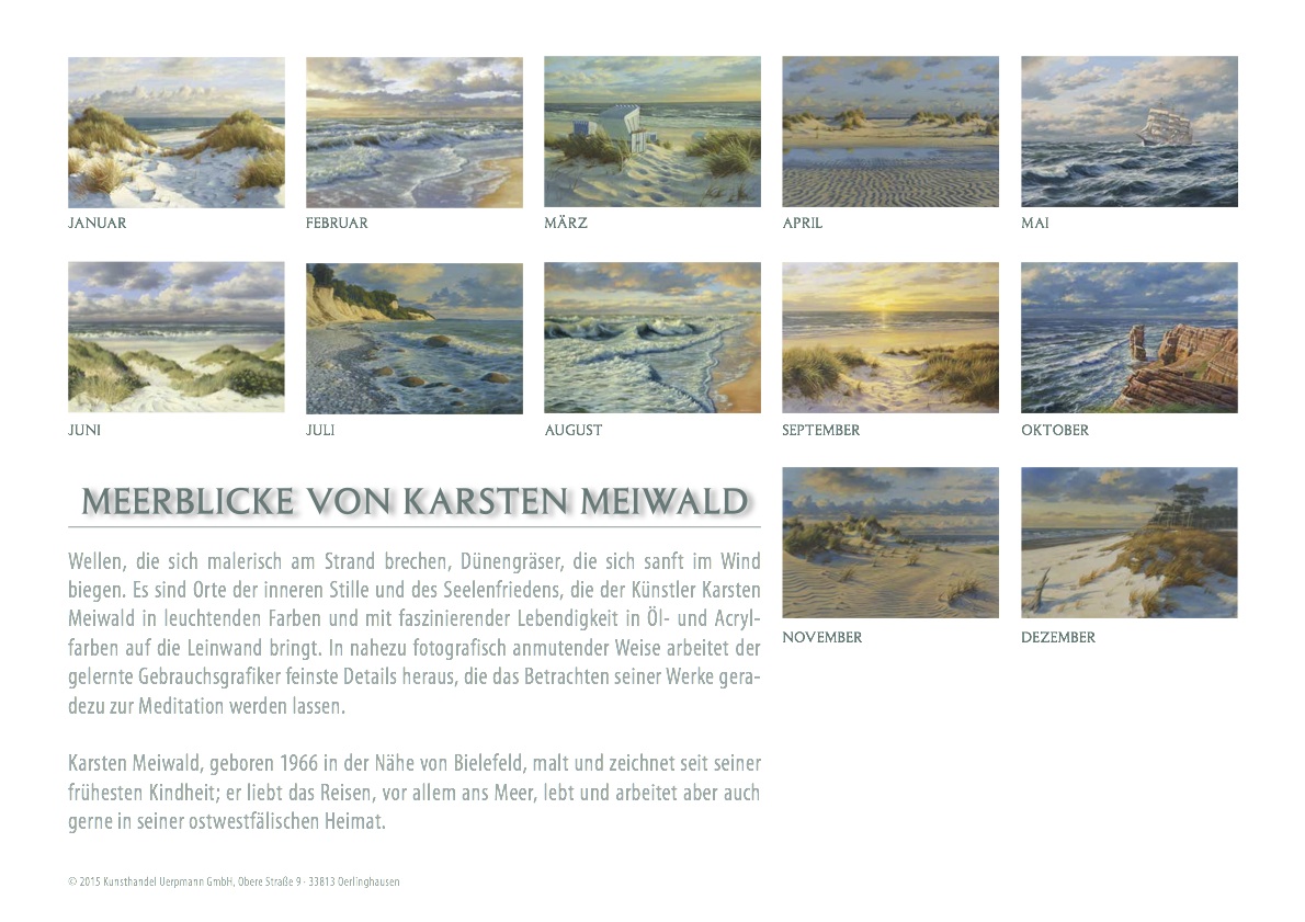 Kalender 2016 von Karsten Meiwald - Meerblicke