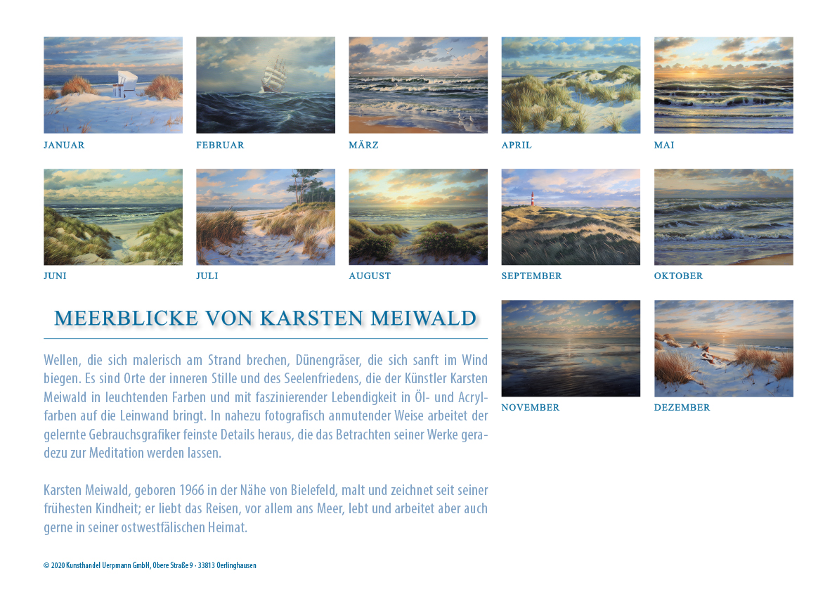 Kalender 2021 von Karsten Meiwald - Meerblicke