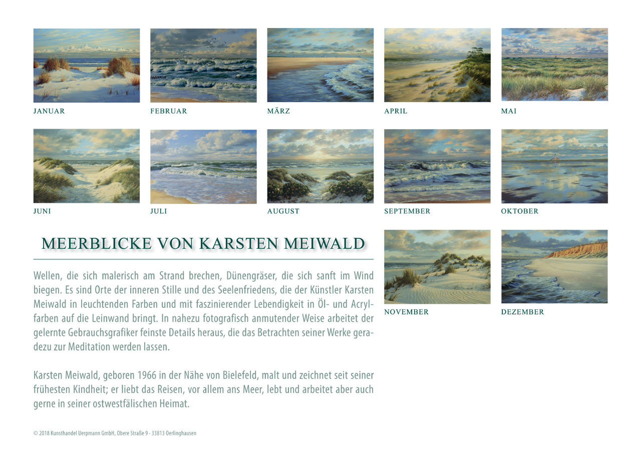 Kalender 2019 von Karsten Meiwald - Meerblicke