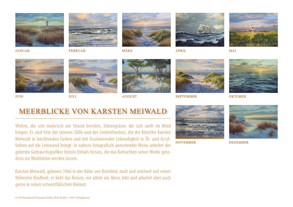 Kalender 2020 von Karsten Meiwald - Meerblicke